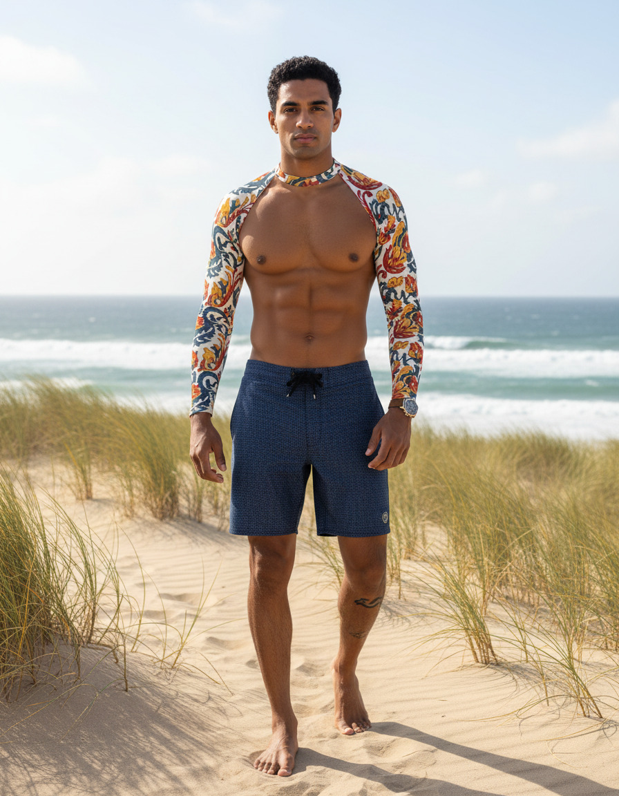 Men's Indian Block Print rashguard