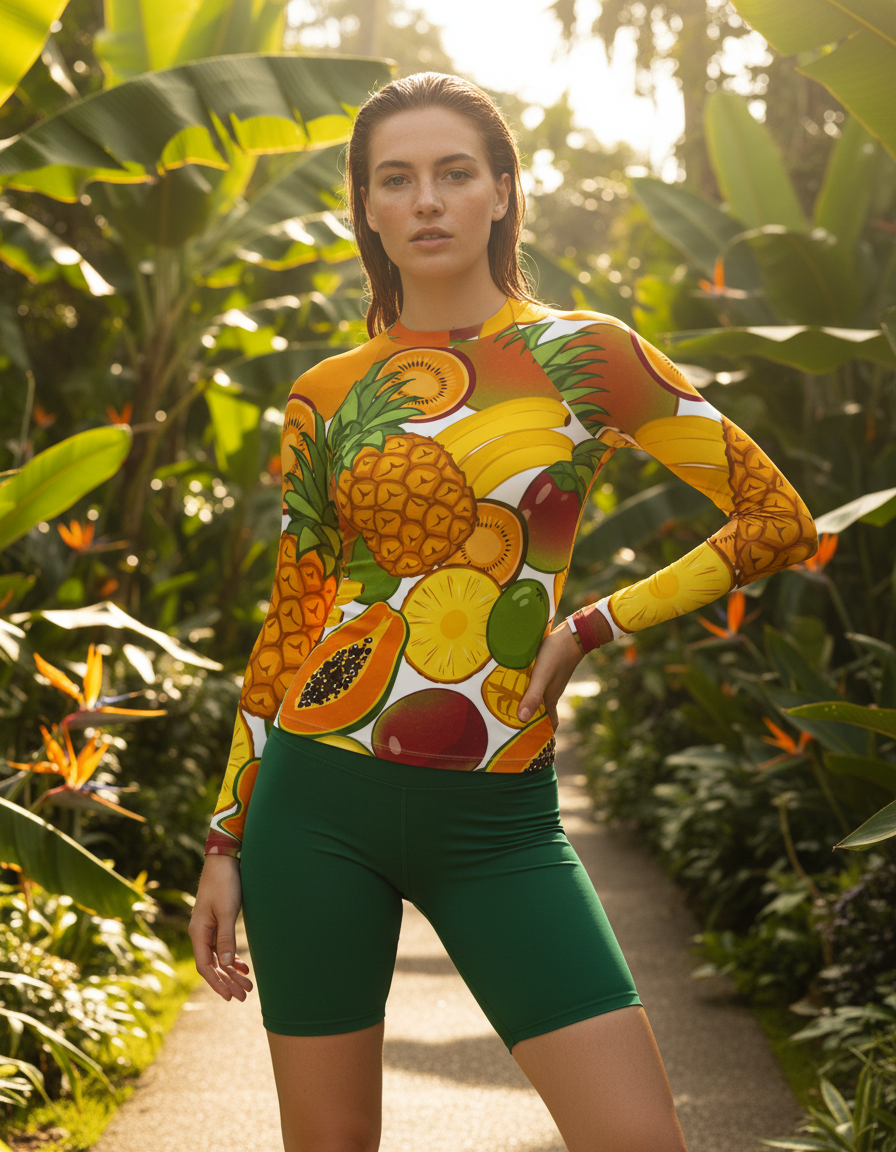 Women's Tropical Fruit Basket rashguard