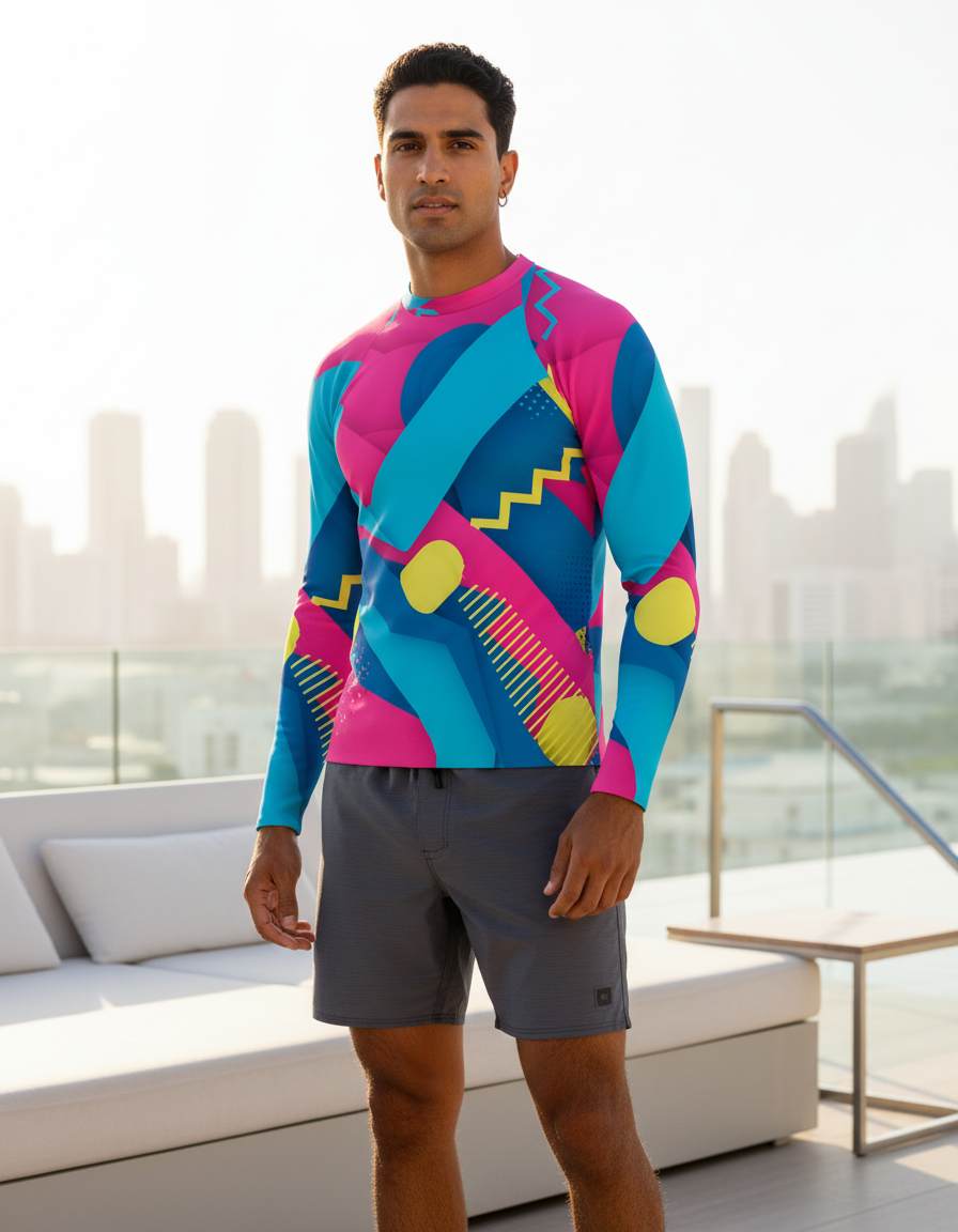Men's Memphis Design rashguard