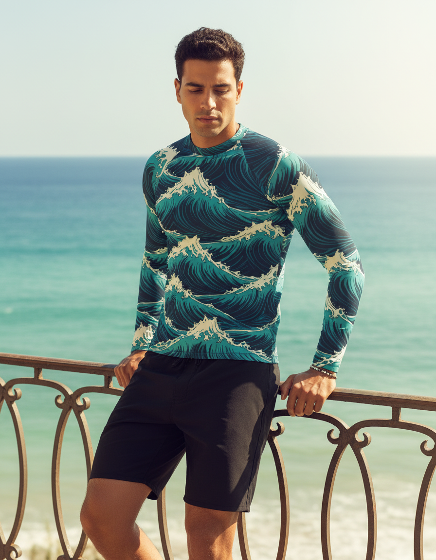 Men's Ocean Wave rashguard