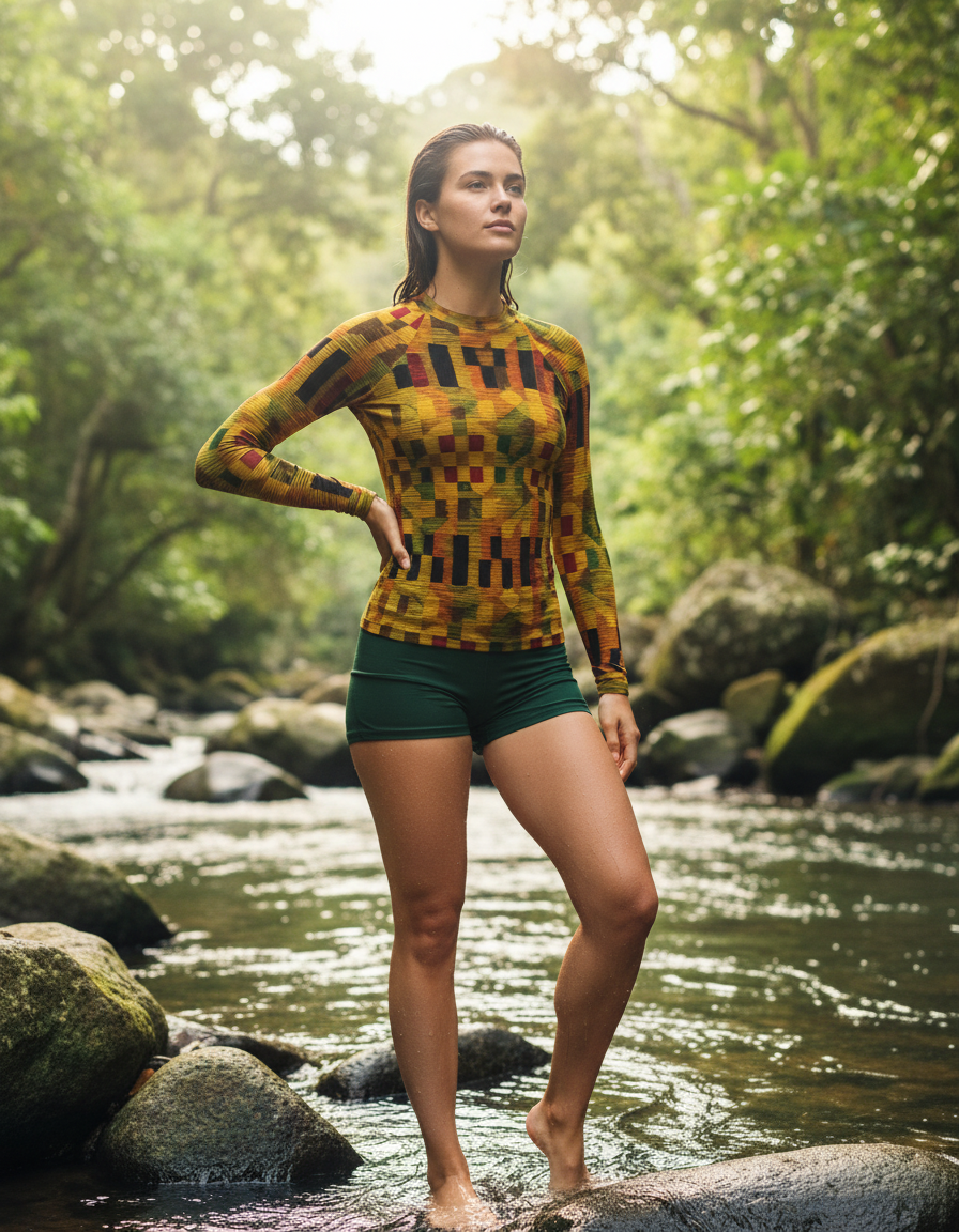 Women's African Kente rashguard