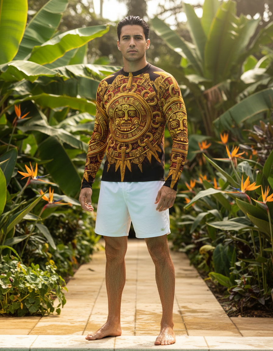 Men's Aztec Sun Pattern rashguard
