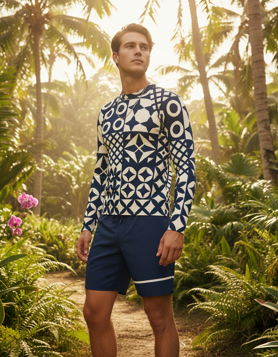 Men's Bicolor Patterns rashguard