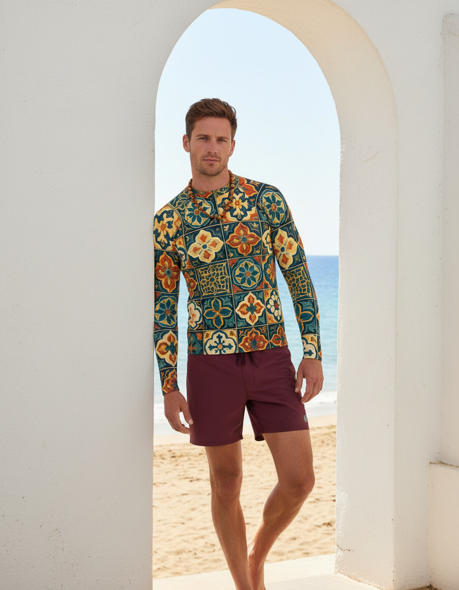 Men's Moroccan Tile rashguard