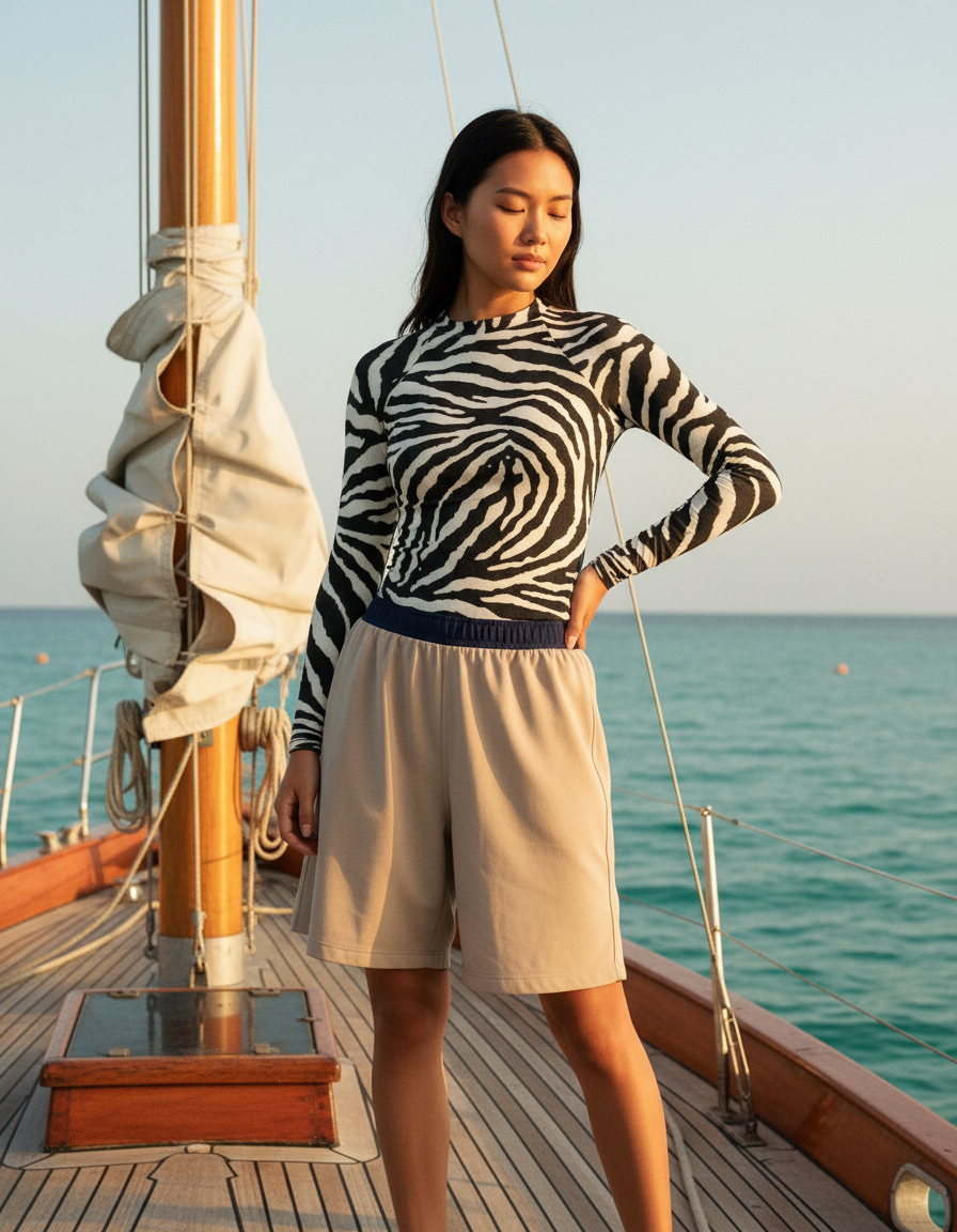 Women's Zebra Patterns rashguard