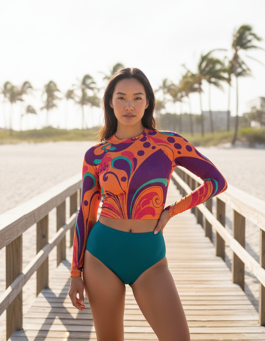 Women's Psychedelic 60s rashguard
